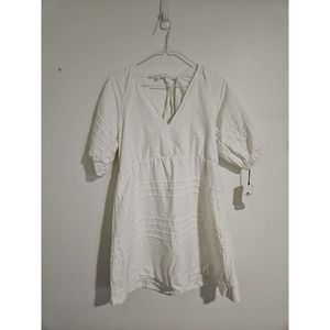 7 For All Mankind Women Sz M Mini Dress Faux Strappy Nwt Peasant Dress